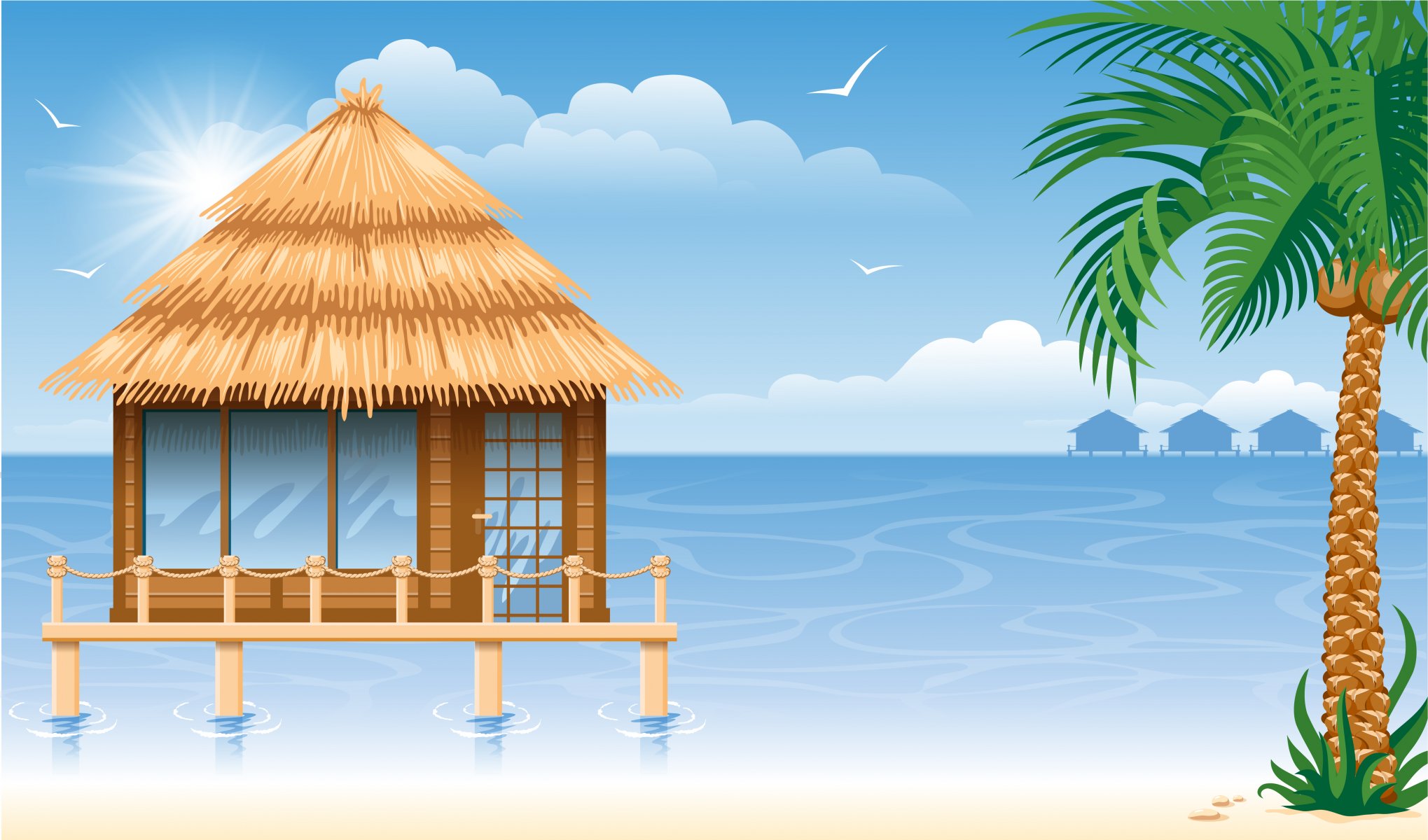 3d sea palm coconuts gazebo palm