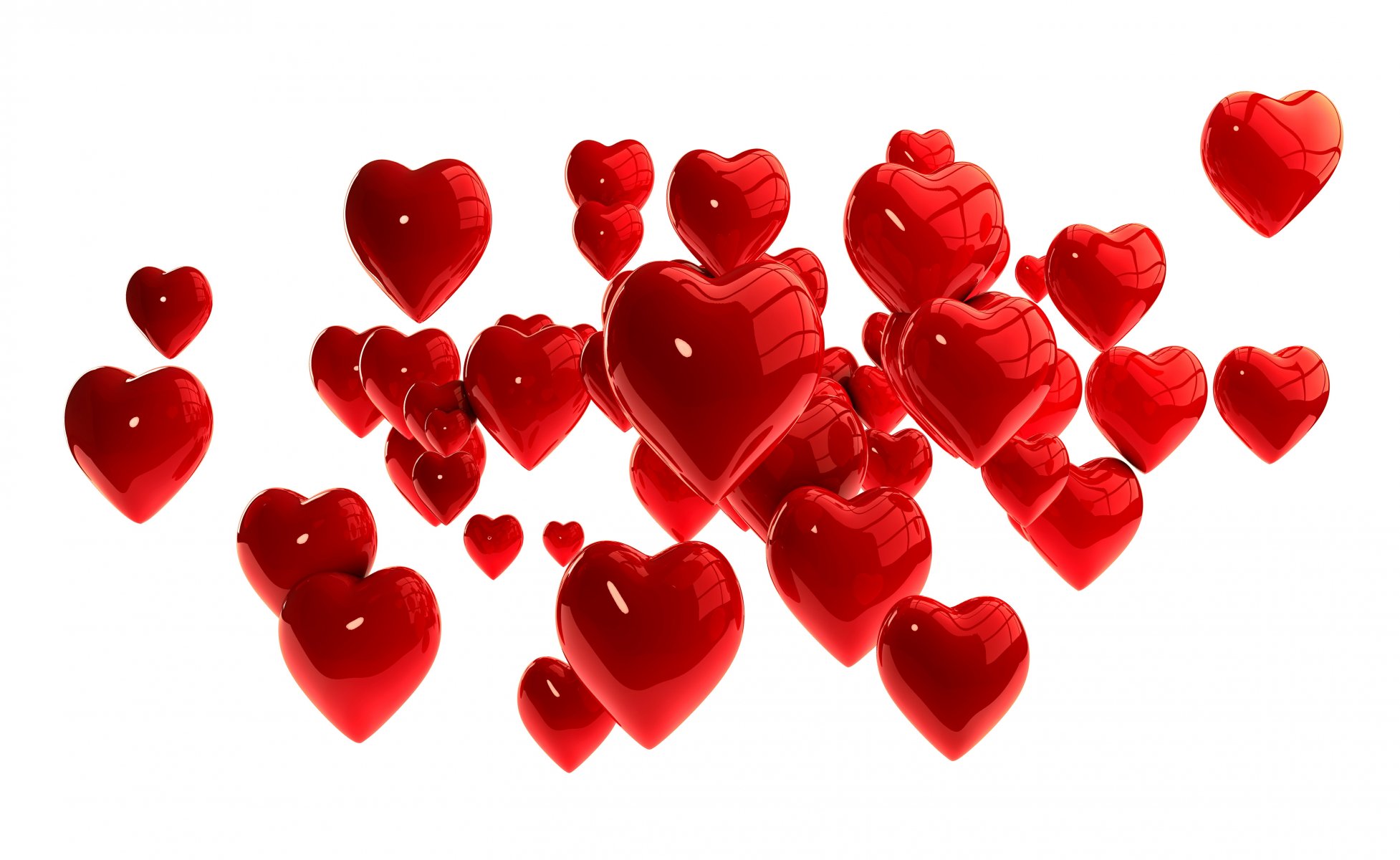 3d corazones rojo corazones