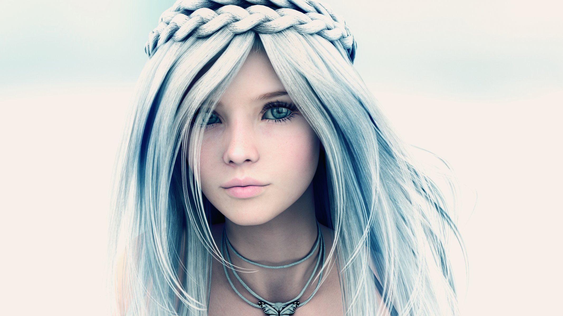 ragazza faccia rendering cg 3d mutantdesign