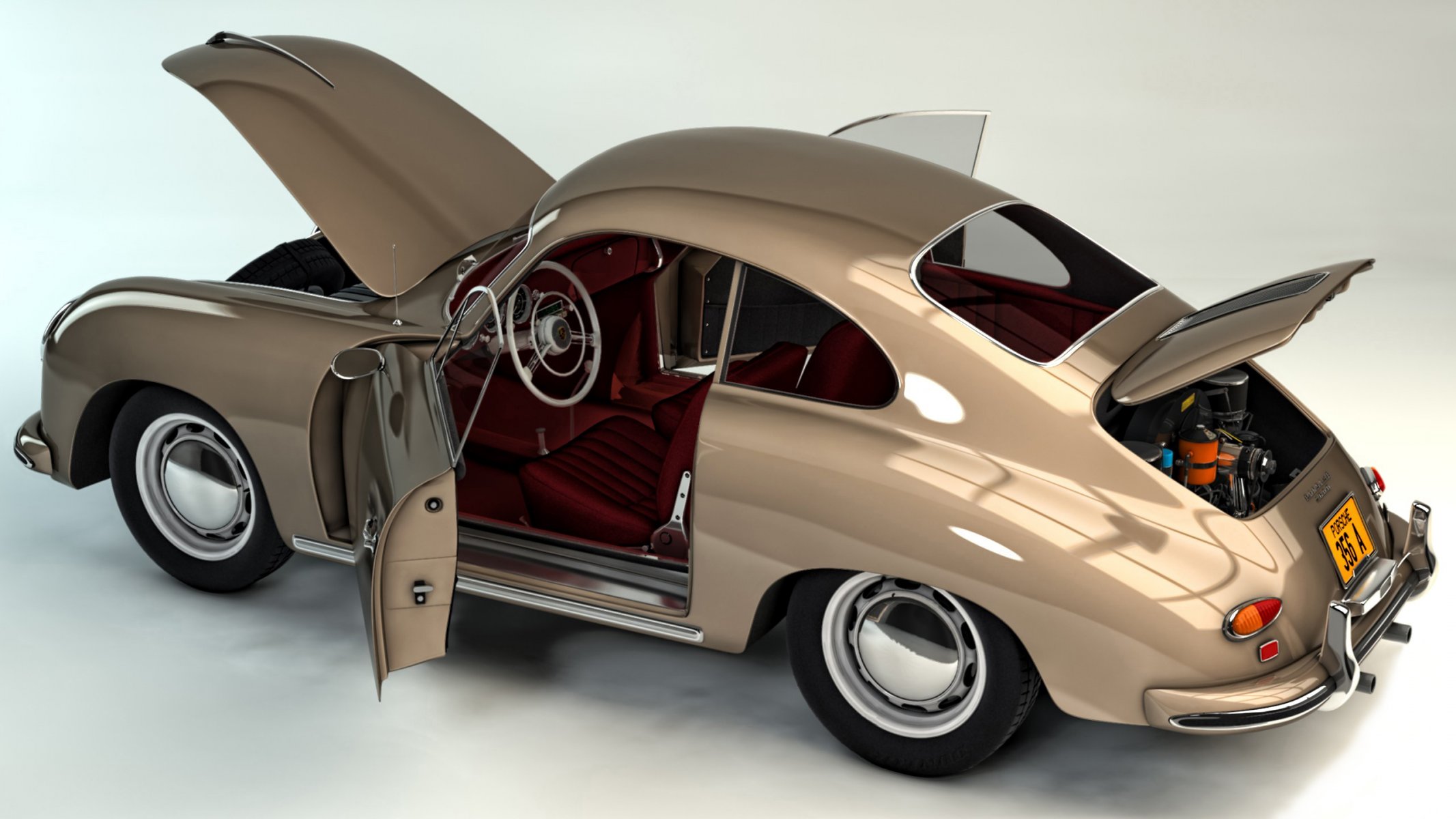 arte coche porsche 356 porsche 356 a rápido fácil de conducir doble puerta tracción trasera motor trasero deportes auto abstracto 3d papel pintado