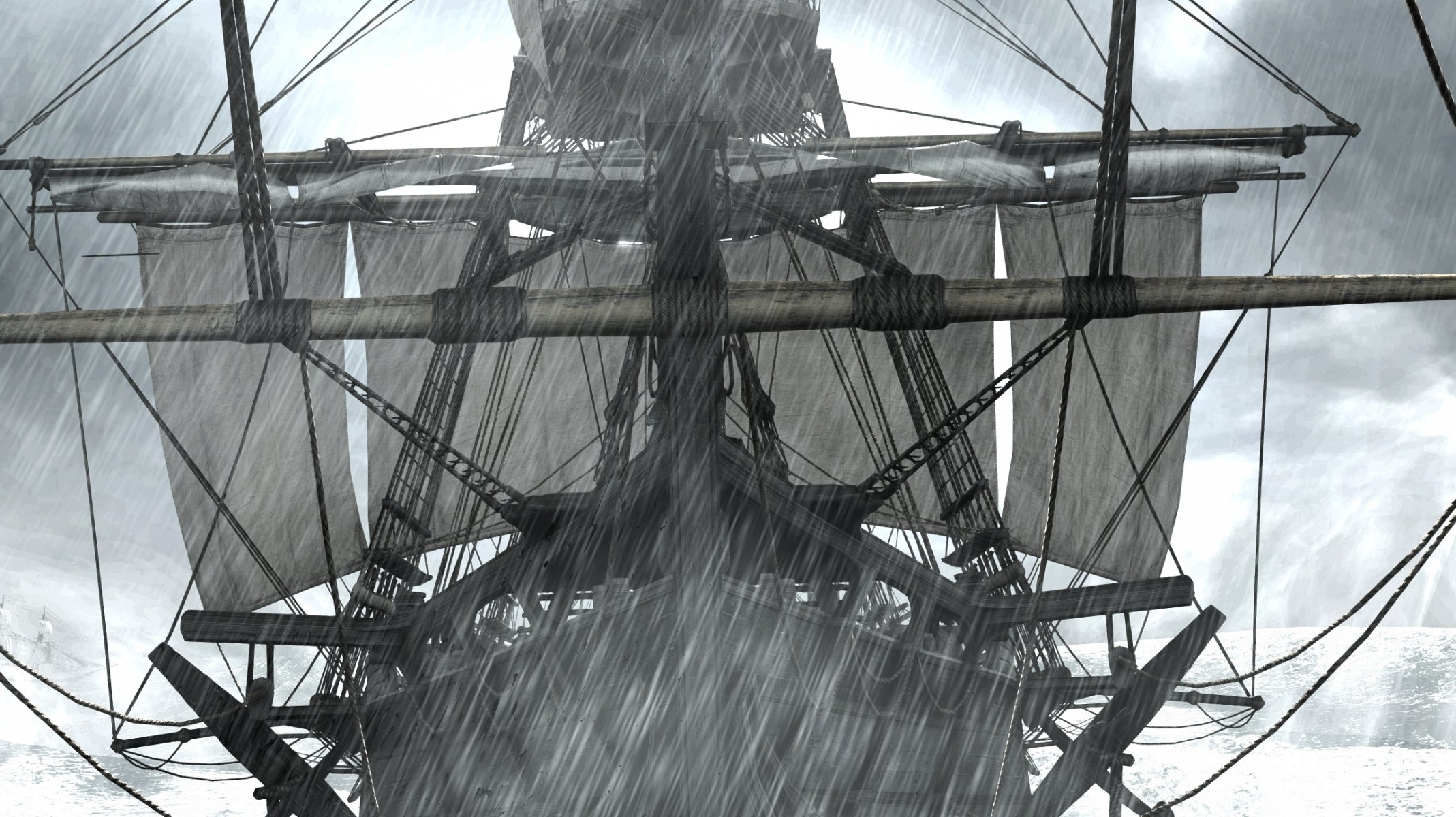 assassin s creed iv: black flag ubisoft ship storm rain