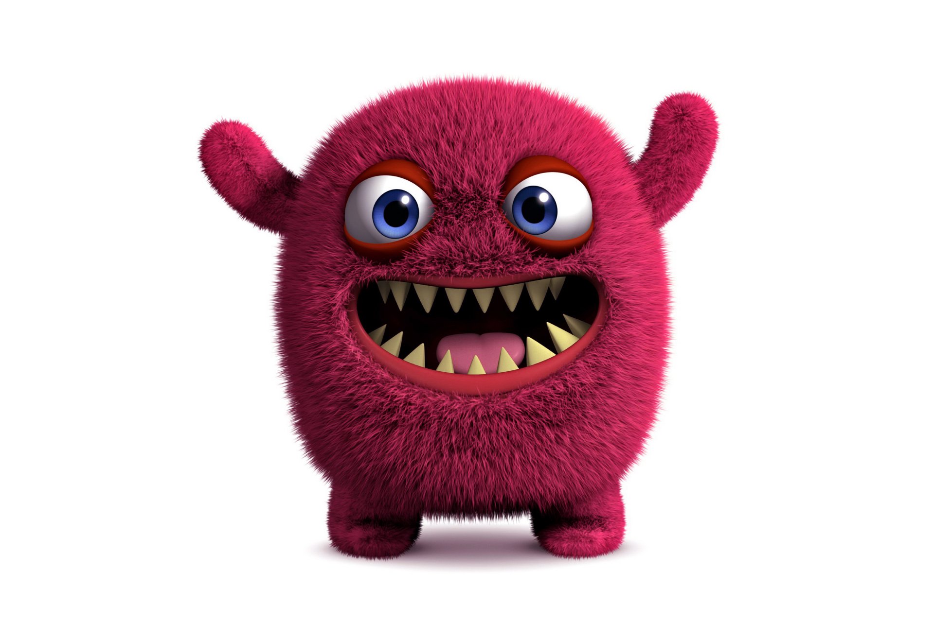 3d monster fluffy face