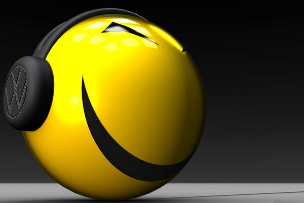 Smiley image 3d dans le casque