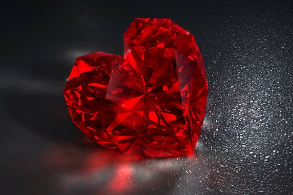 Grande diamante scarlatto a forma di cuore