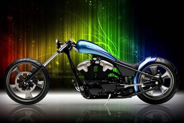 Cooles Motorrad auf hellem Hintergrund
