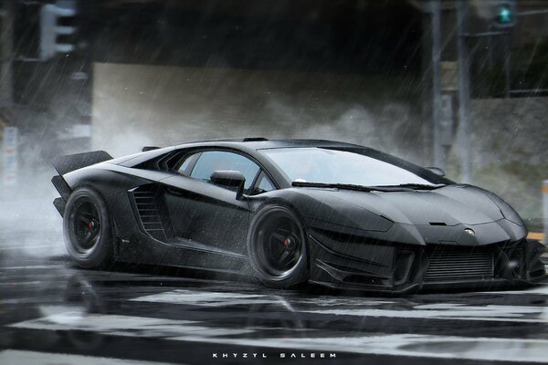 Black Lamborghini. khyzyl salim