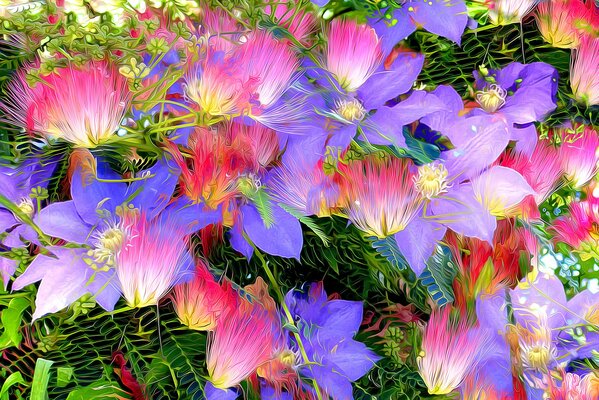 Spring bouquet of flowers on a green background