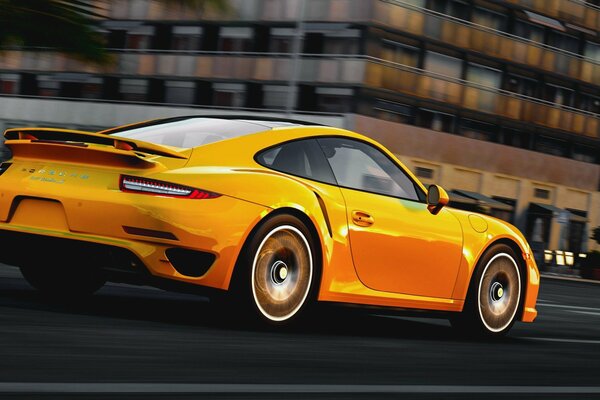 Guidare ad alta velocità costoso su una Porsche turbo s