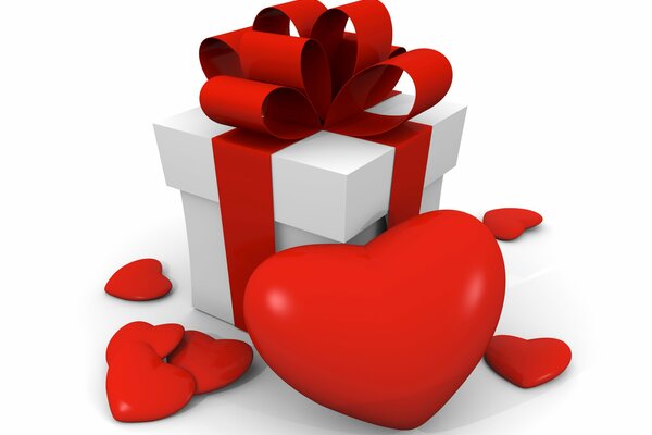 A gift with hearts for Valentine s Day