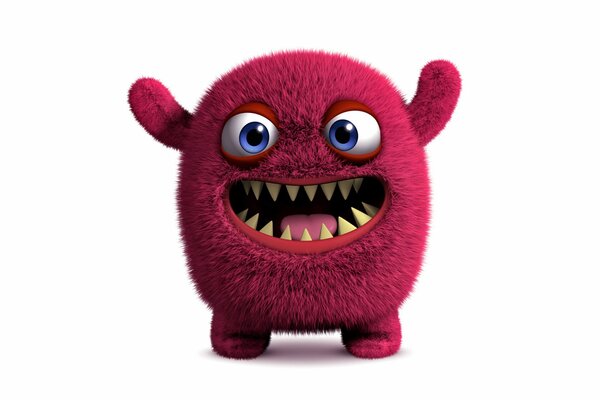 Cute fluffy 3d monster