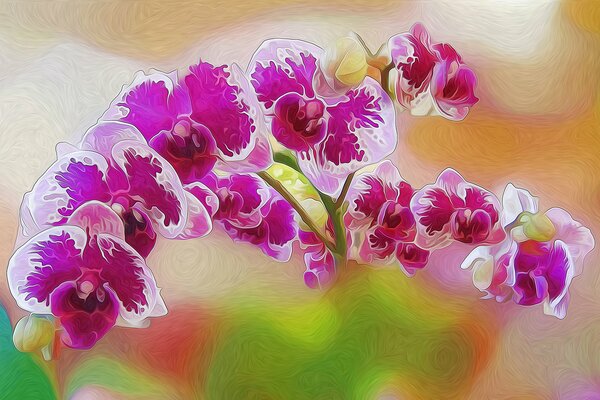 Flowers orchid is my favorite flower on the pictures painted