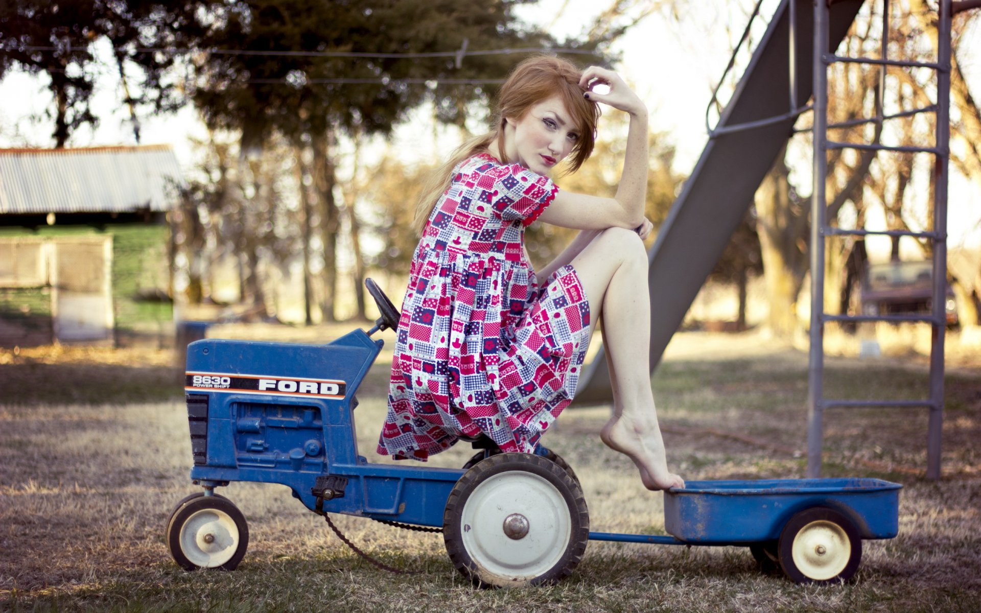 chica tractor estado de ánimo