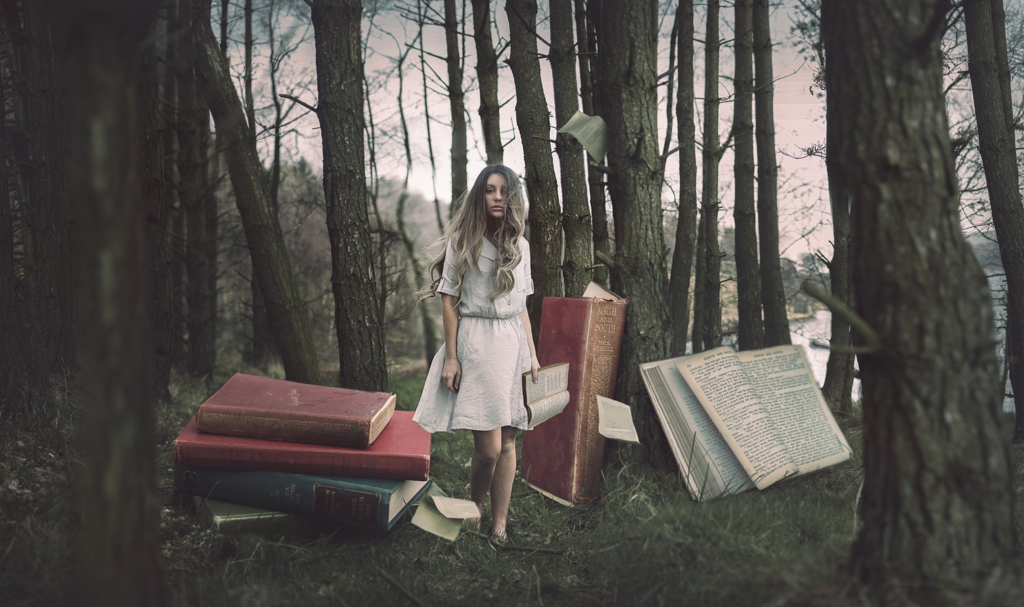 ragazza foresta libri