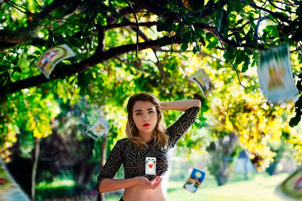 Photo in focus with a playing card