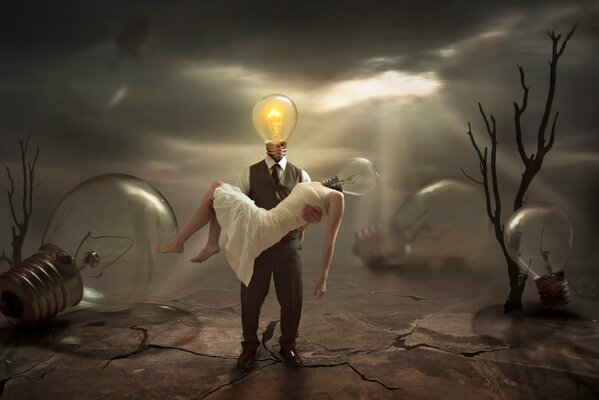 A light bulb on the head. A sad fantasy