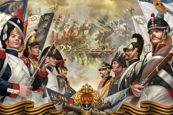 Postcard on the theme of the Borodino war