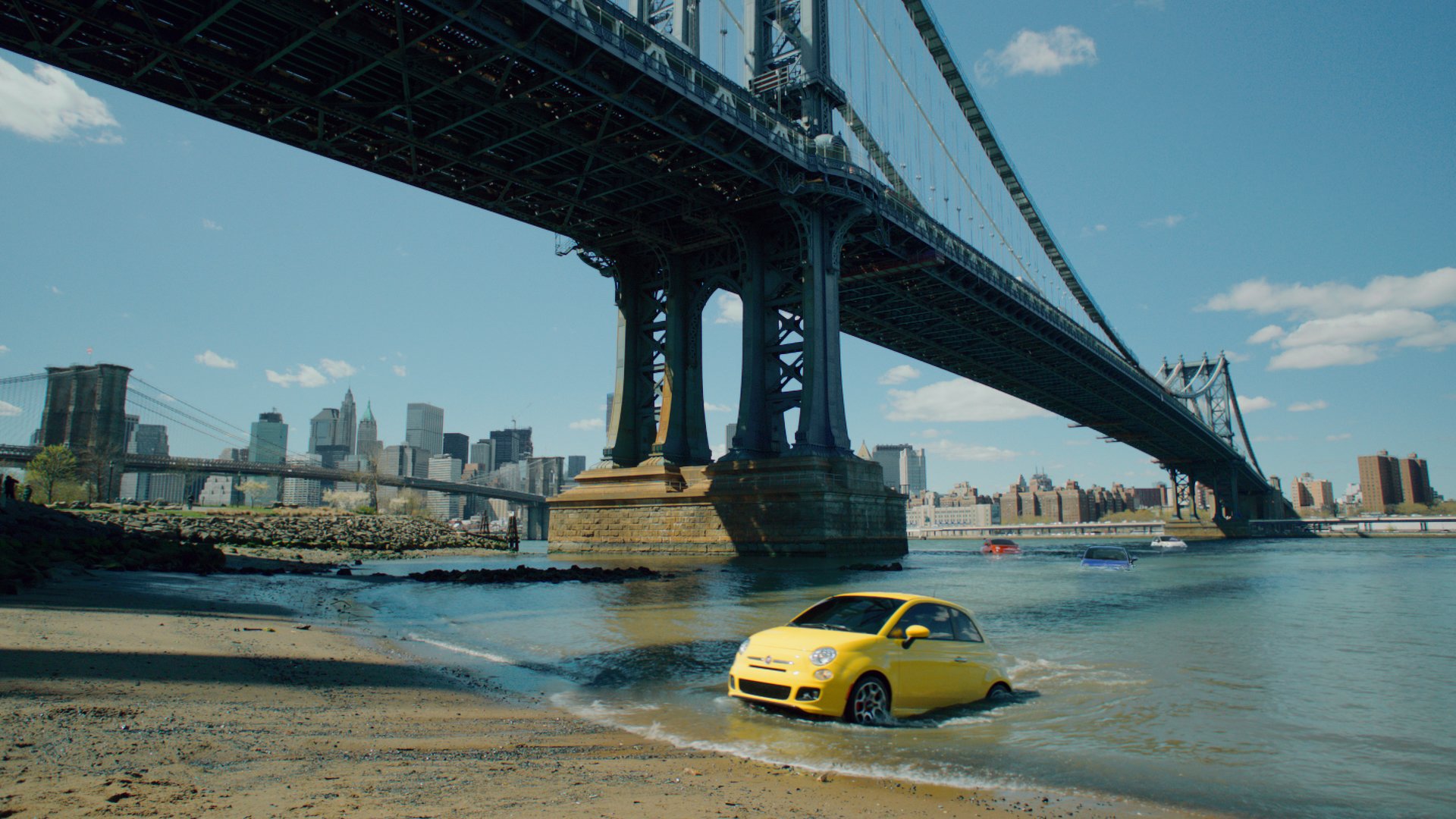 commercial fiat 500 immigrants états-unis amérique new york ville pont publicité fiat 500 new york pop up