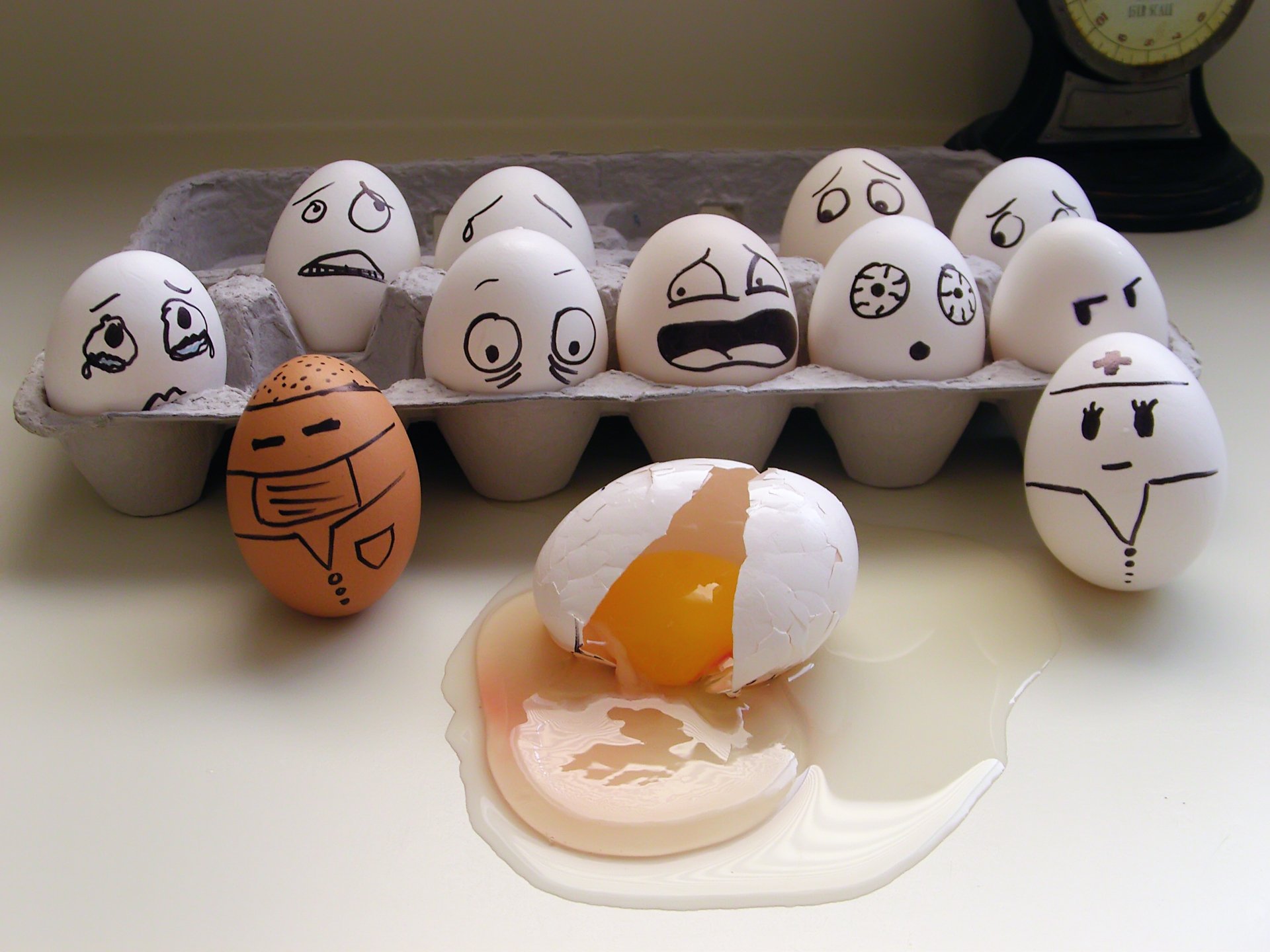 eggs box emotions horror fall yolk