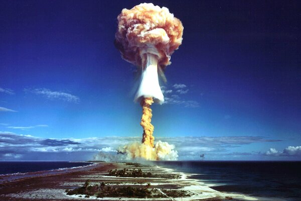 An atomic explosion in the sea. Fear