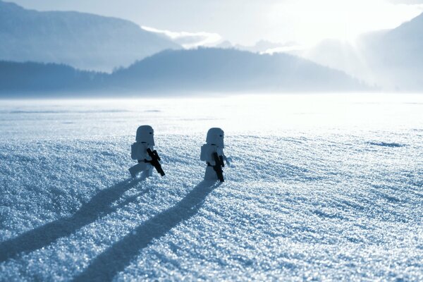 Imperial stormtroopers in the snowy desert