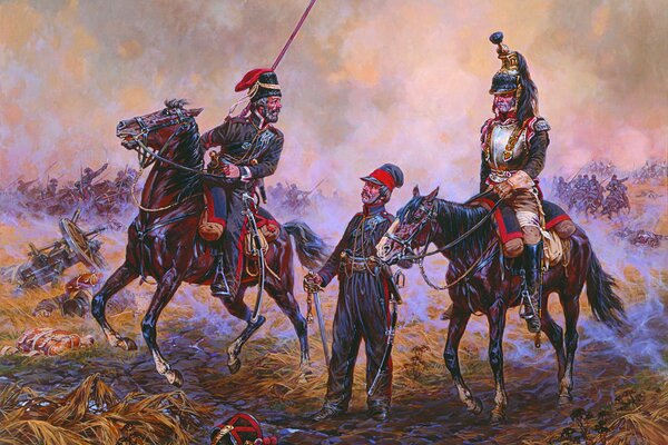Pittura dell artista Averyanov sulla guerra del 1812