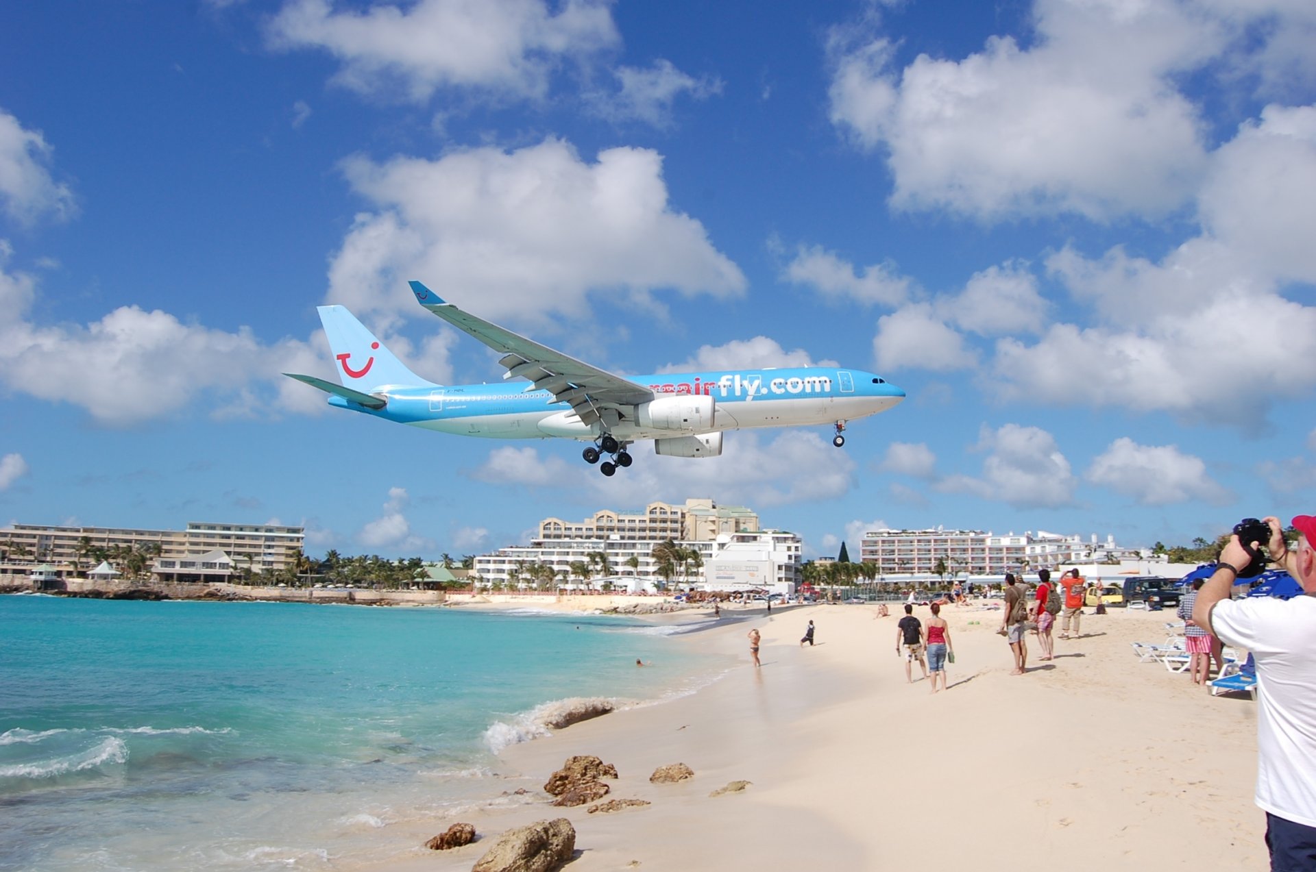 maho beach st. martin strand flugzeug fotos