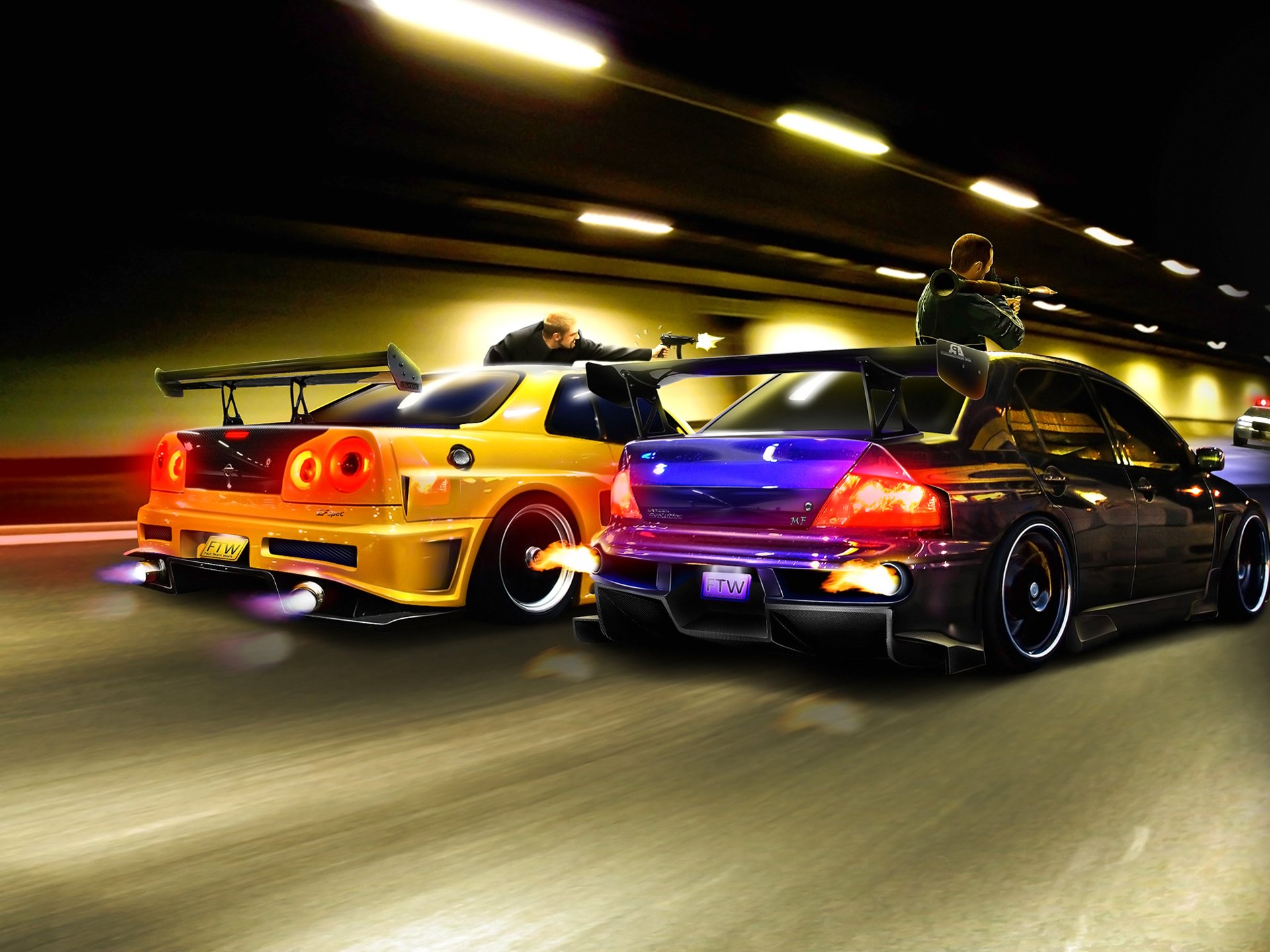 coches tunel bandyuki armas tuning carretillas