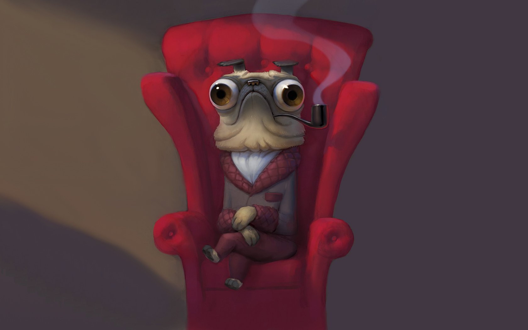 le chien le tube fume fauteuil