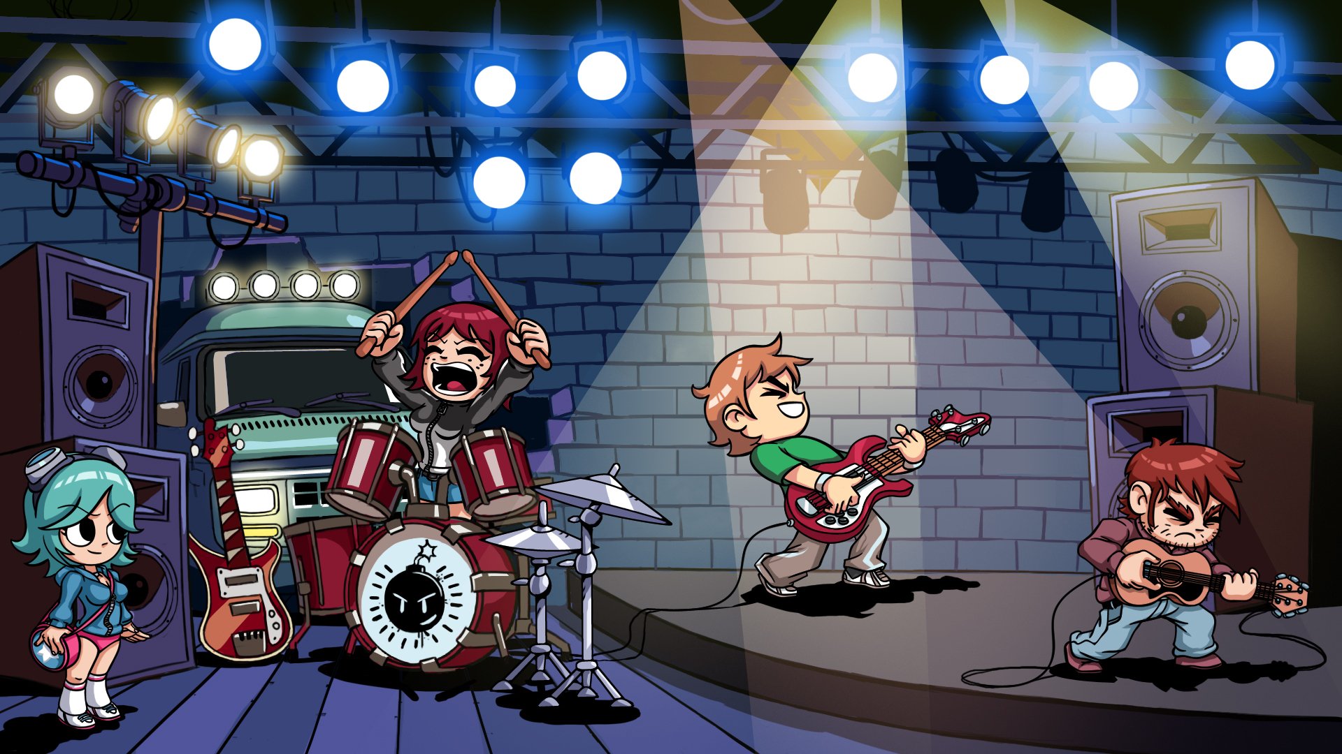 scott pilgrim le groupe guitare batterie basse