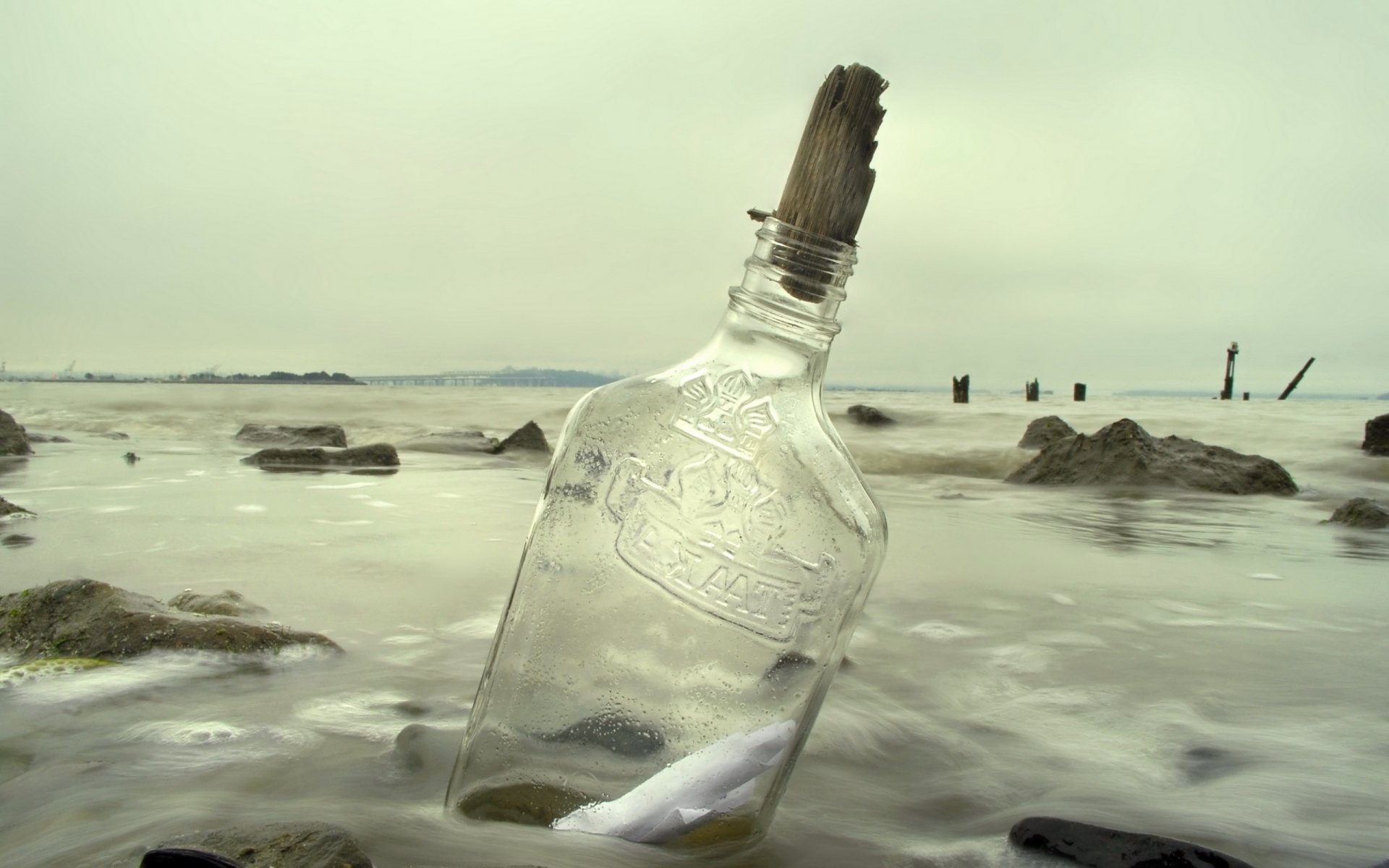 a bottle note sea