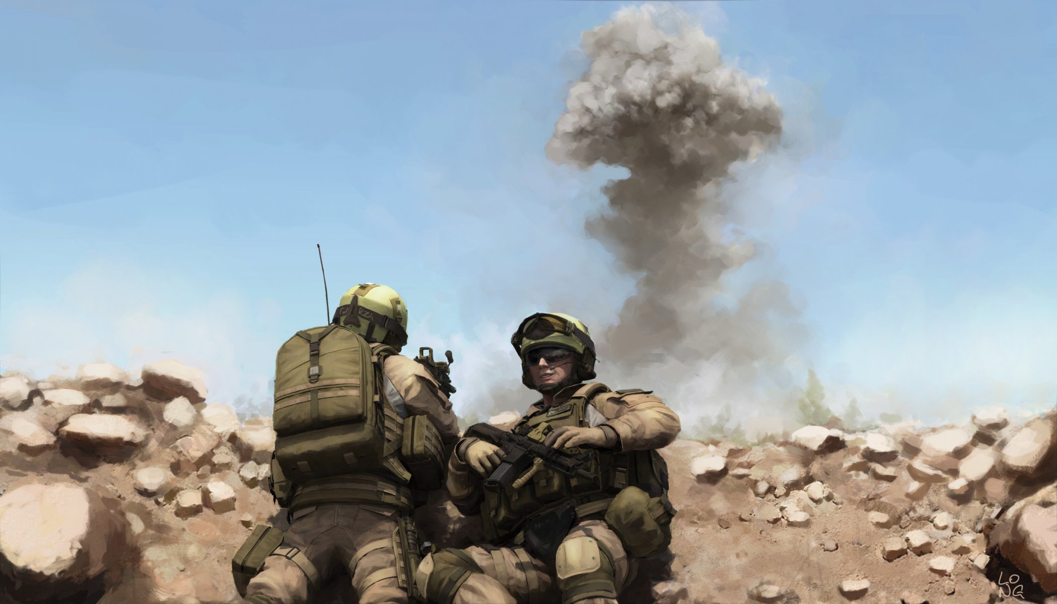 krieg soldaten sand steine explosion waffen