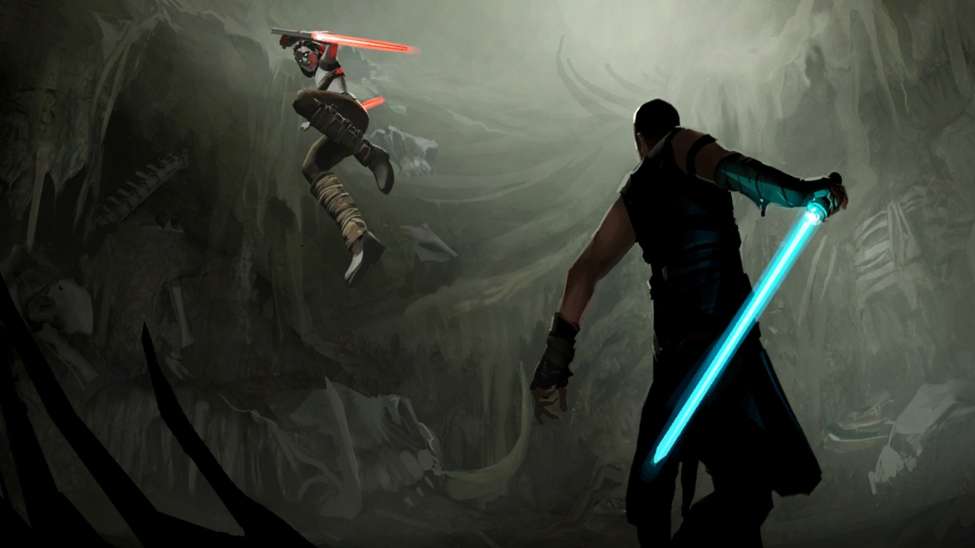 star wars sith jedi batalla espadas