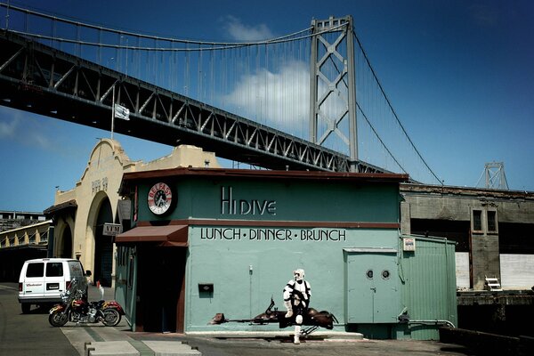 Scout diner in San Francisco under the bridge