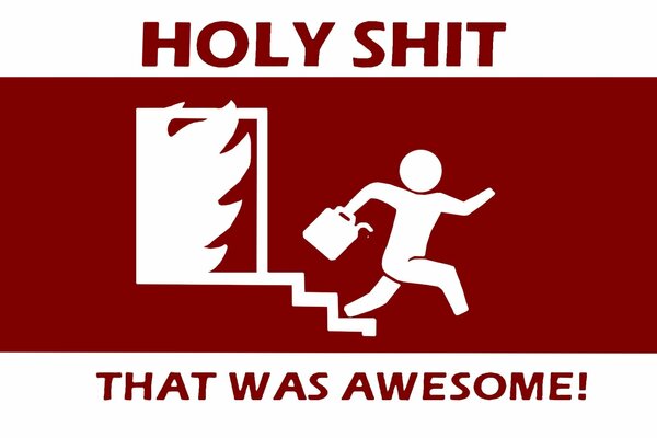 A man running down the stairs from a fire