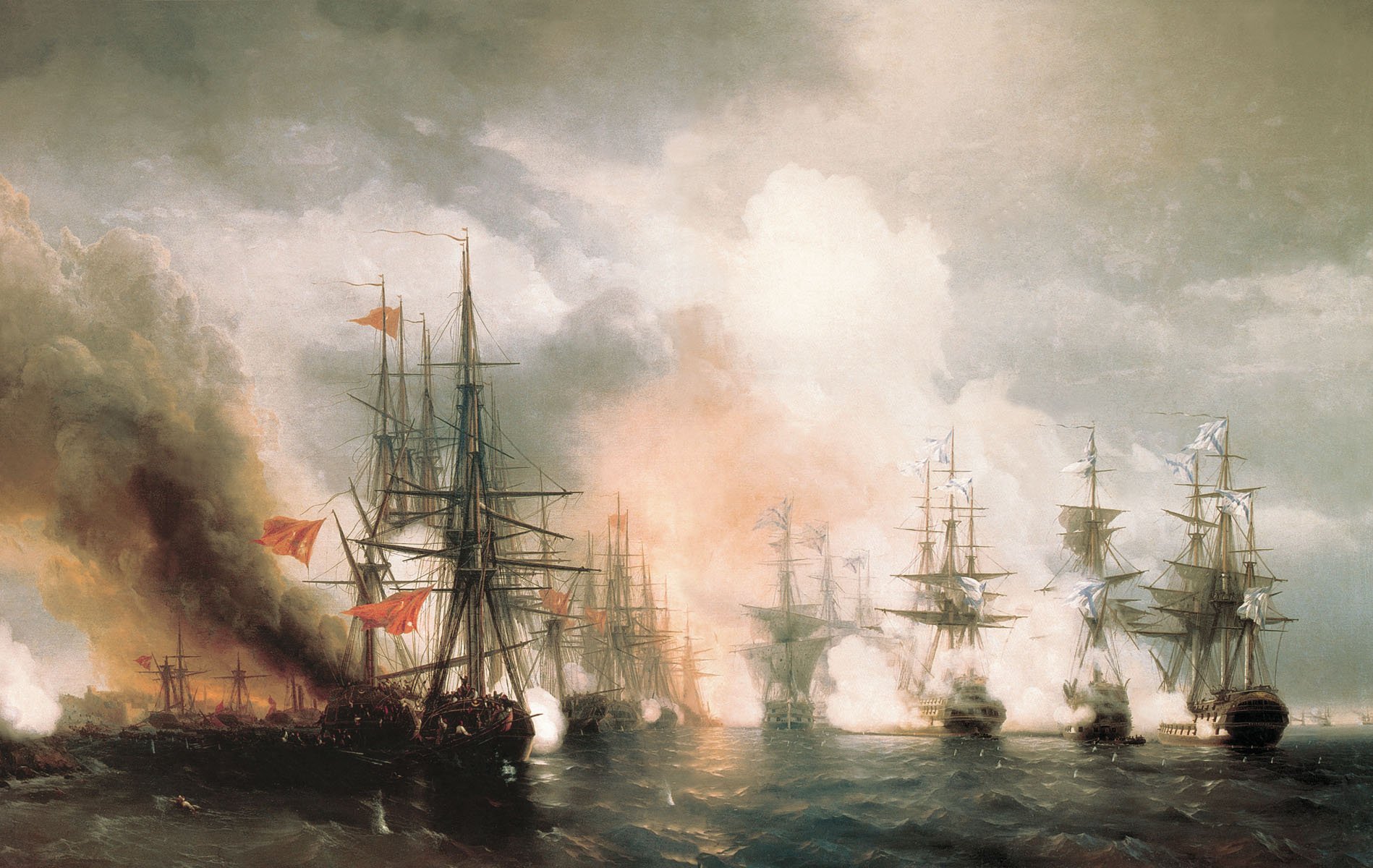 aivazovsky sinopsky combat peinture