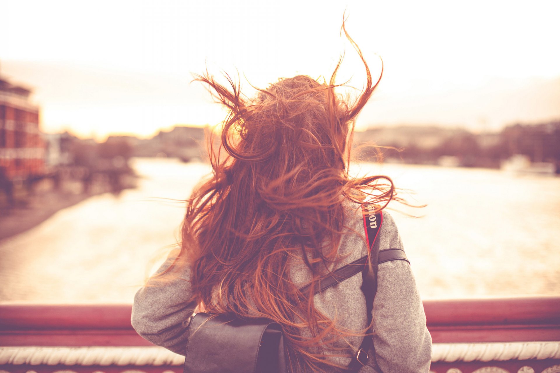 a windy day in london girl hair town wind