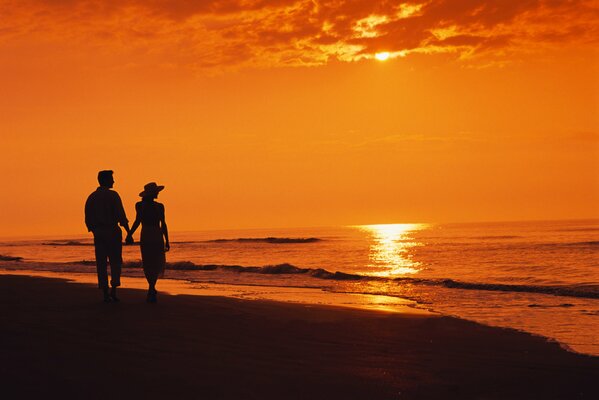 Love and tranquility at sunset