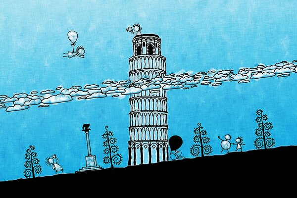 The Leaning Tower of Pisa in a parallel universe