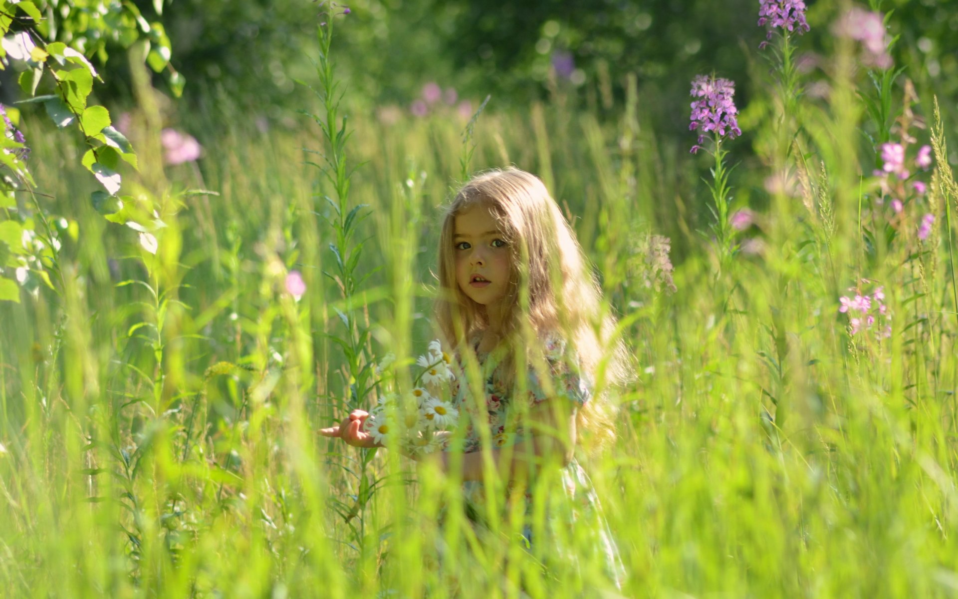 ragazza campo estate