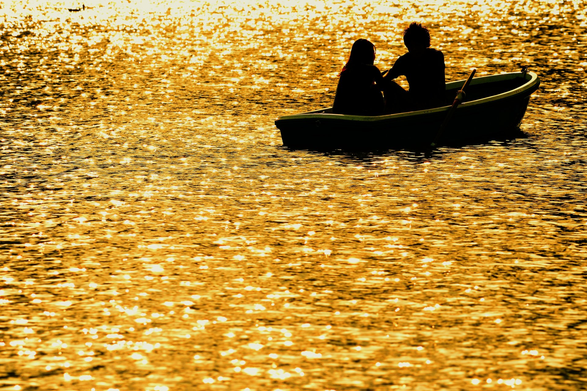 night sunset river boat two romance