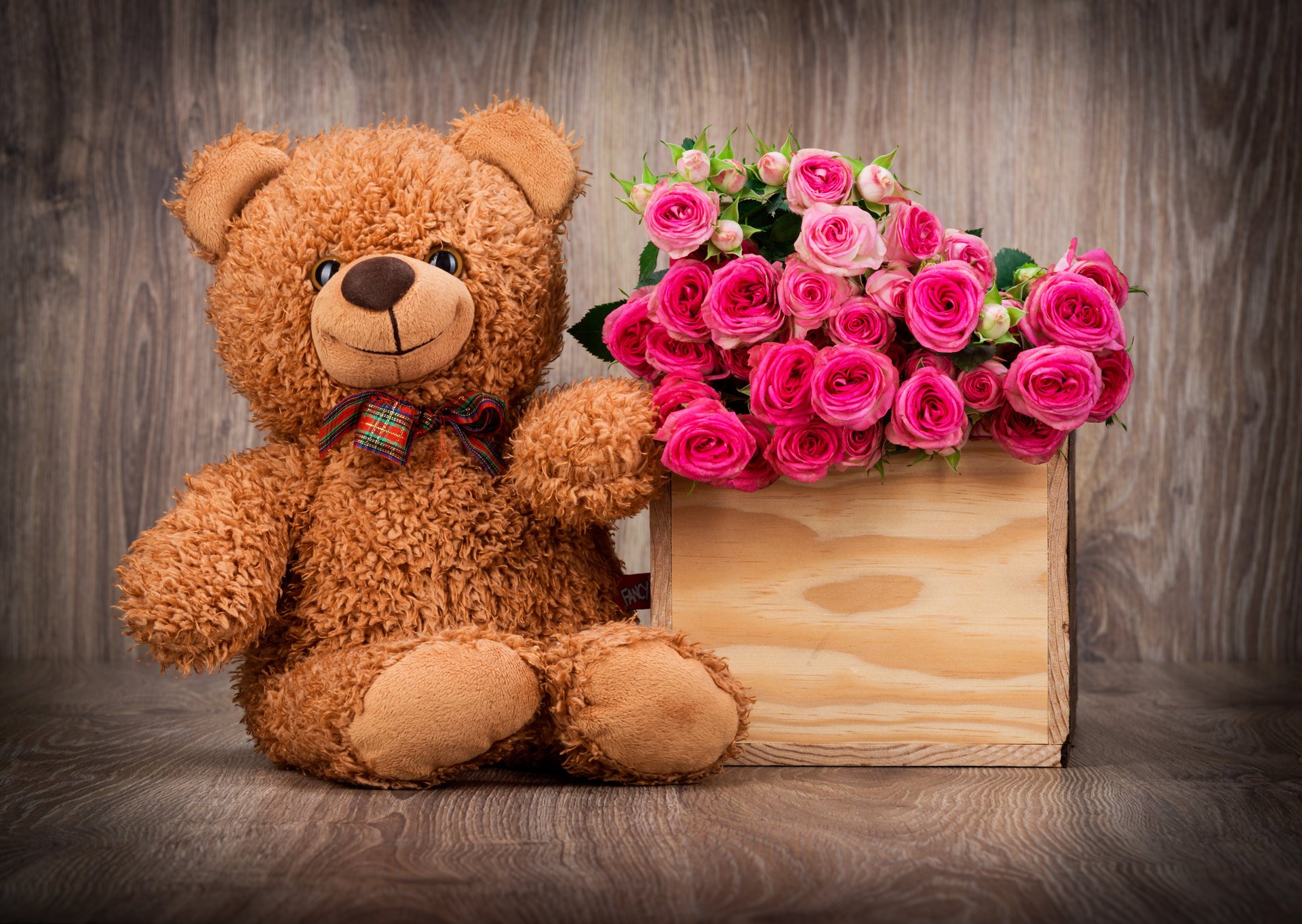 rosa rosas cesta flores peluche oso con amor romántico ramo de flores oso de peluche
