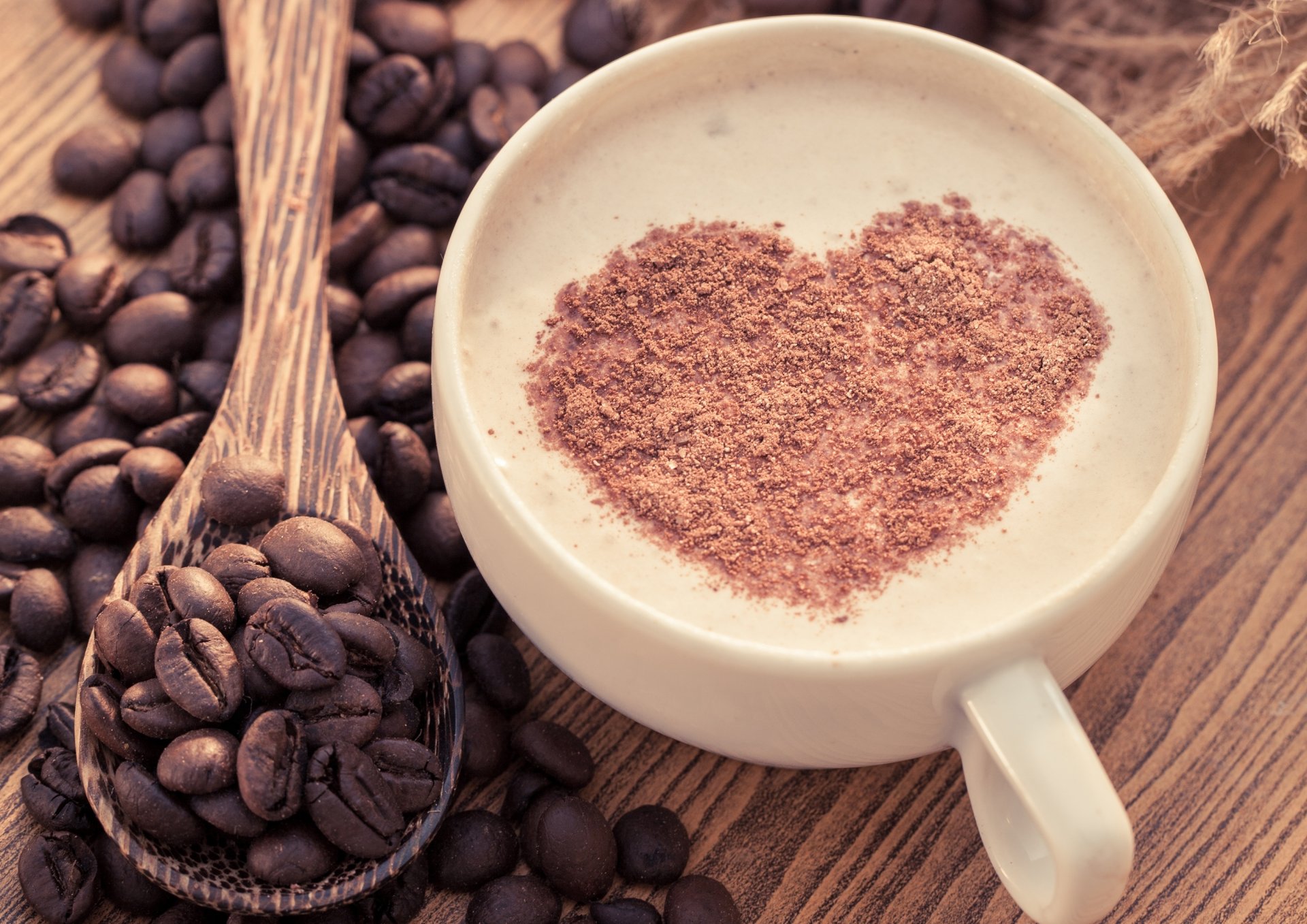 coffee cappuccino foam heart heart chocolate spoon