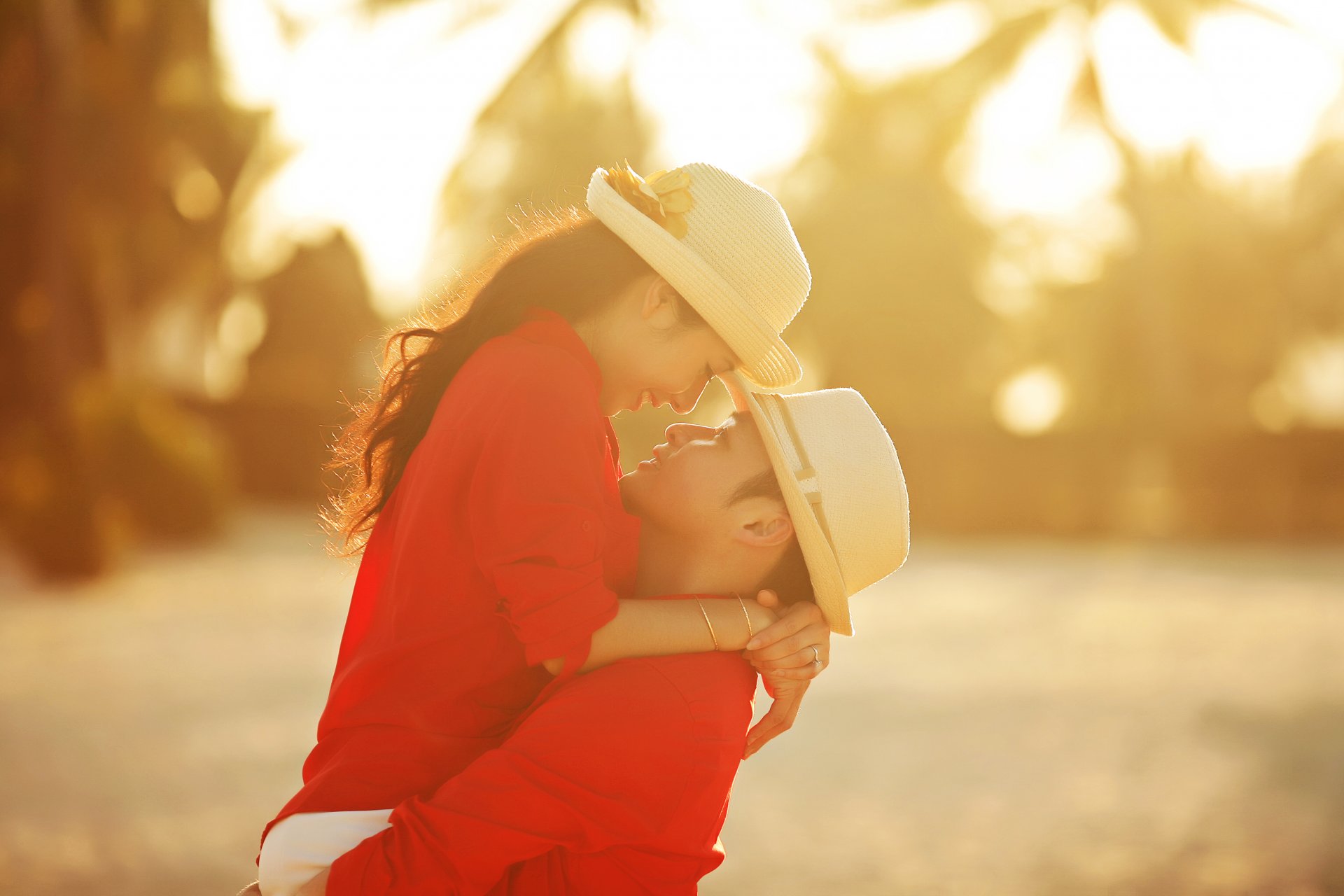 lovers asians guy girl love hat summer profile feeling