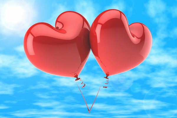 Two balloons in the sky