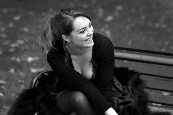 Black and white photo of Imogen