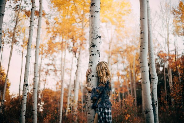 Autumn mood of a girl from the forest