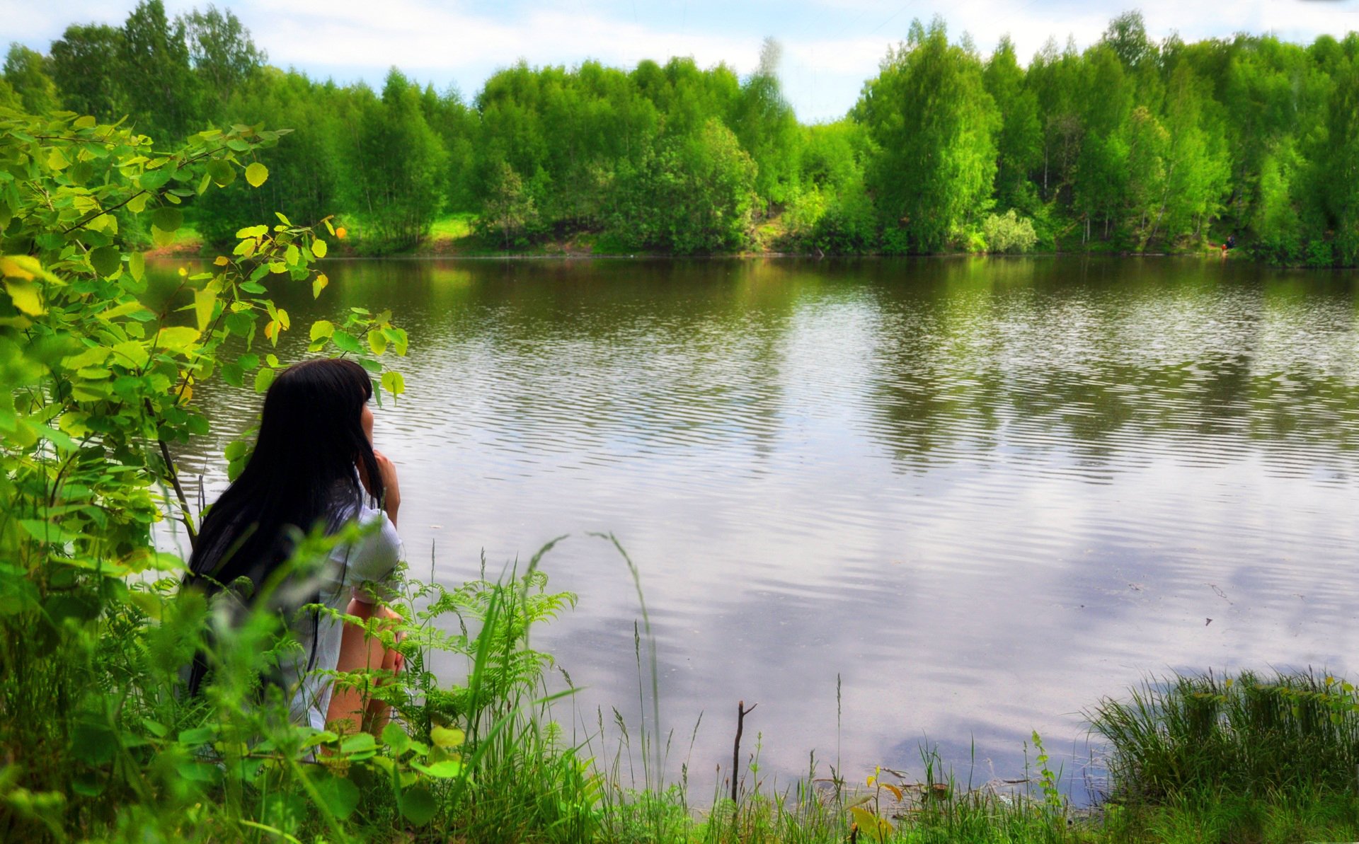 morena lago bosque verde naturaleza privacidad