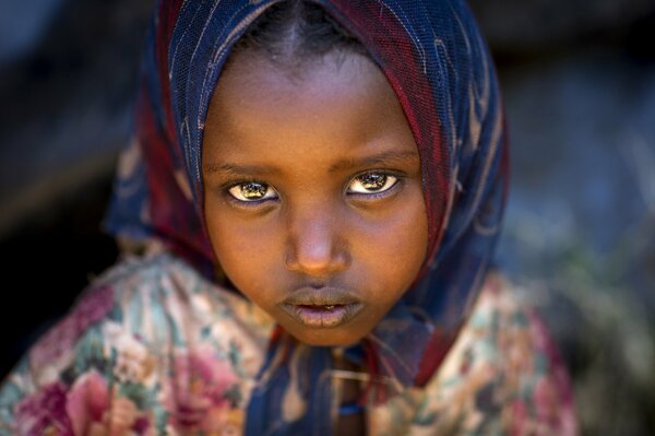 Africa ethiopia girl with expressive eyes