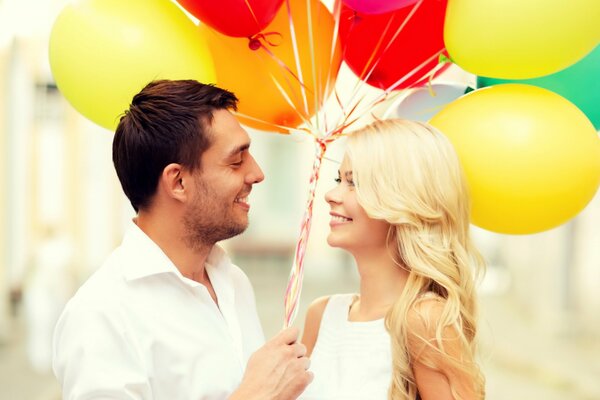 Happy couple married on a sunny background