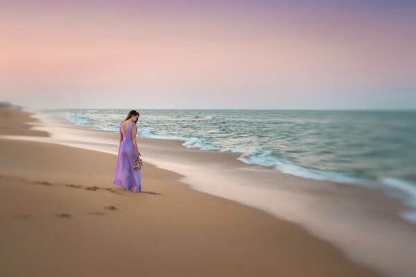 Walking on the beach girl